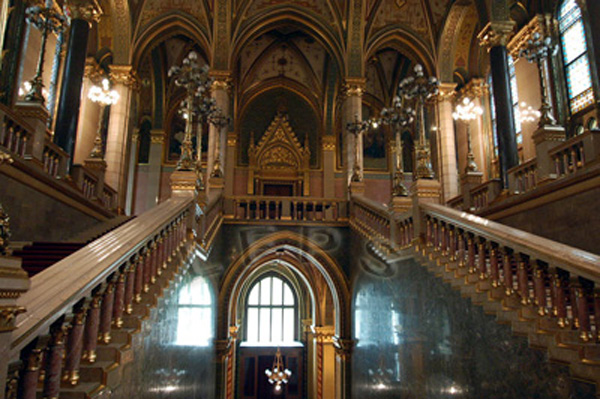 Budapest, Escalinata del Interior del Parlamento